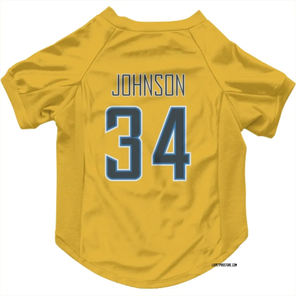 Los Angeles Chargers Amar Johnson Gold Pet Jersey for Dog & Cat