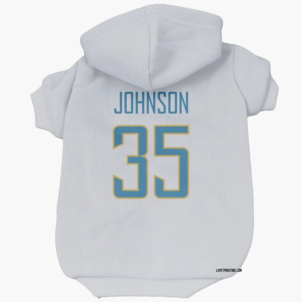 Los Angeles Chargers Amar Johnson White Pet Hoodie for Dog & Cat