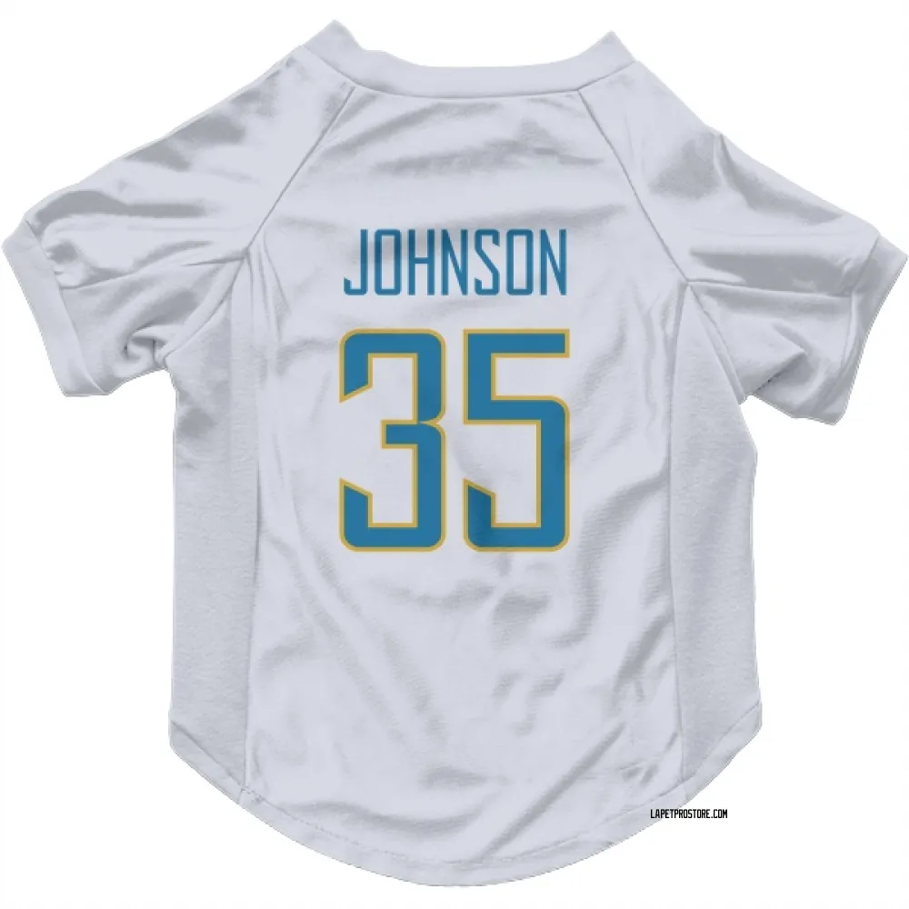 Los Angeles Chargers Amar Johnson White Pet Jersey for Dog & Cat
