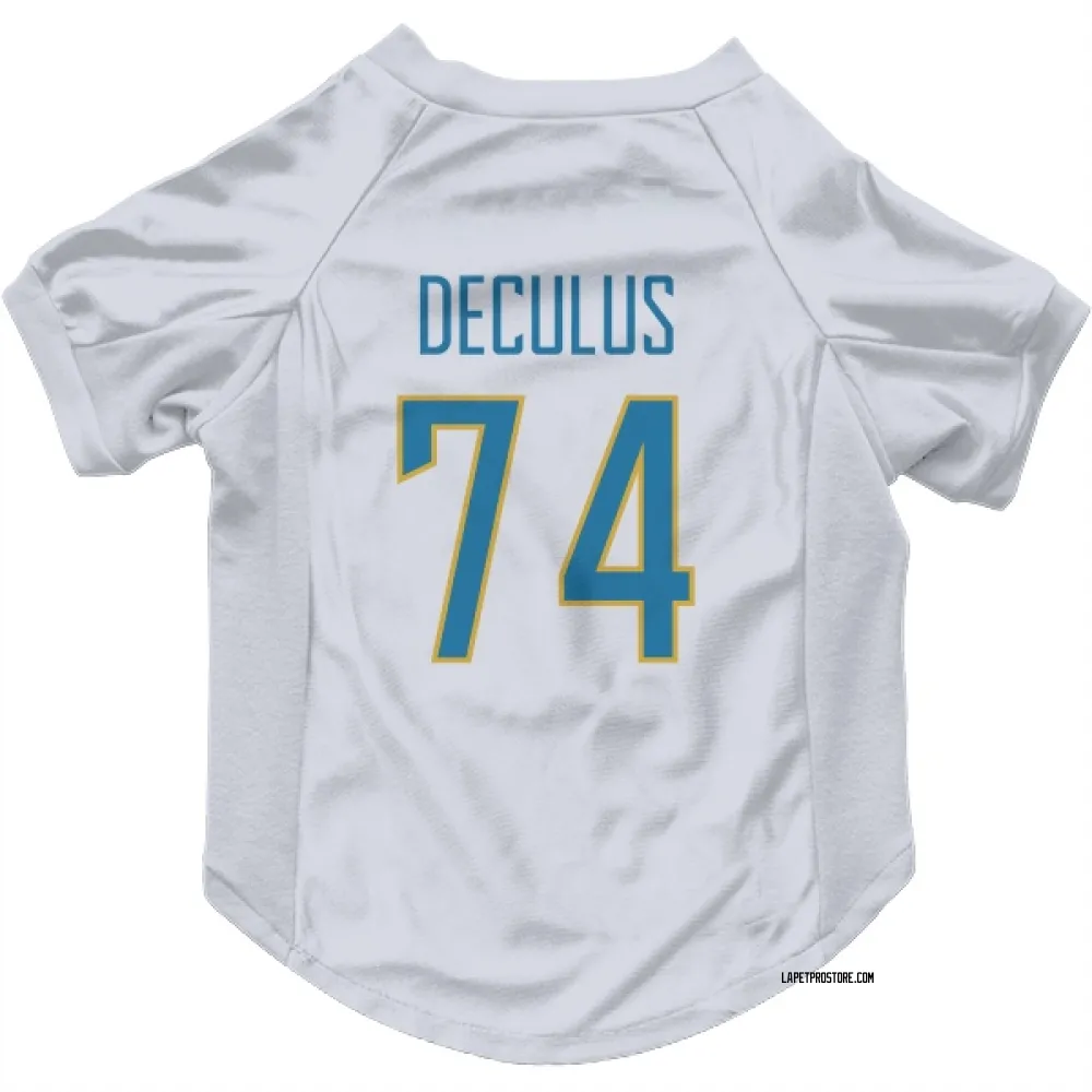 Los Angeles Chargers Austin Deculus White Pet Jersey for Dog & Cat