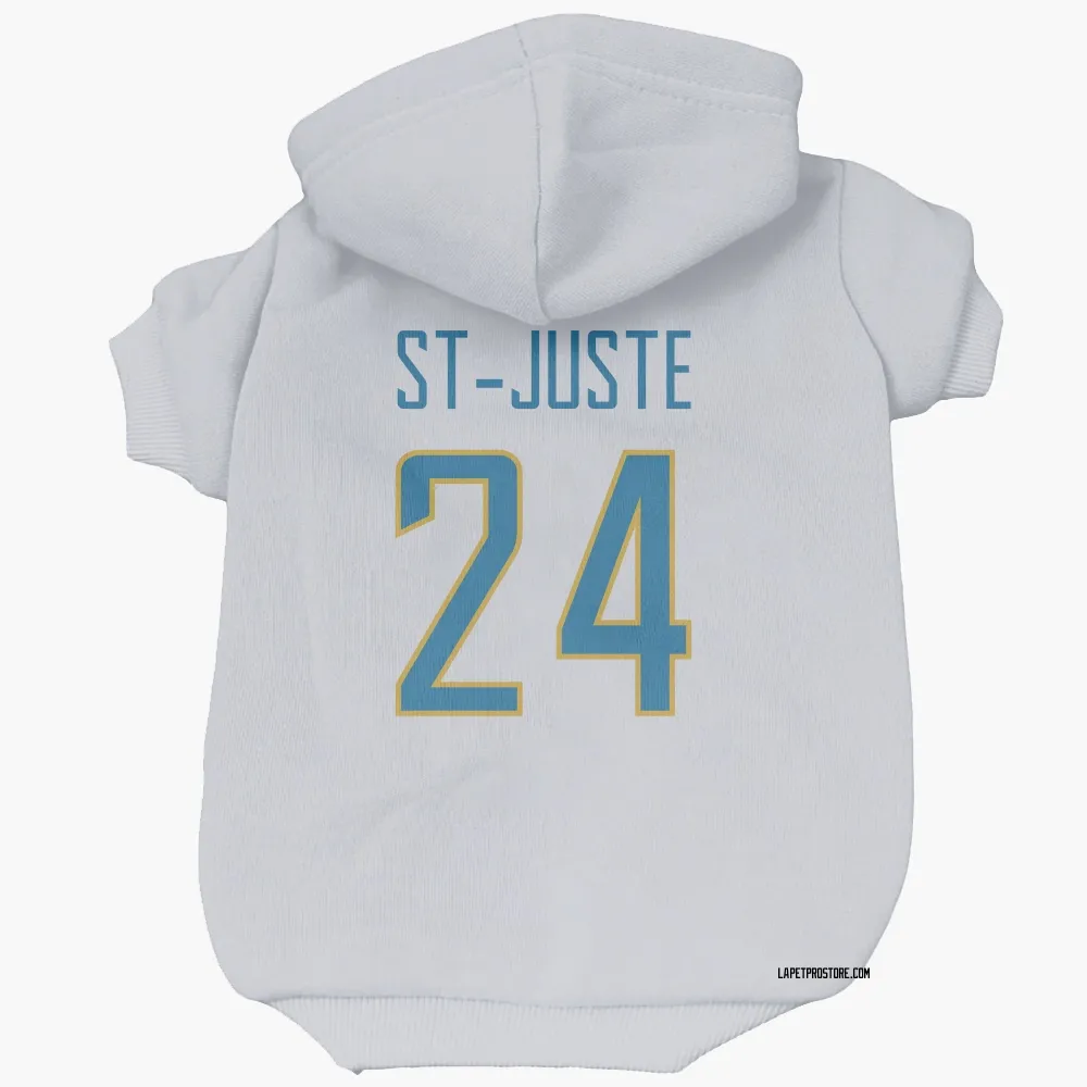 Los Angeles Chargers Benjamin St-Juste White Pet Hoodie for Dog & Cat