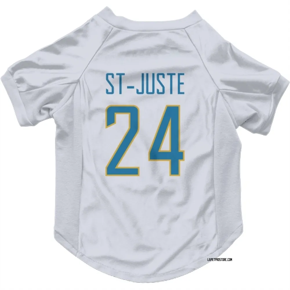Los Angeles Chargers Benjamin St-Juste White Pet Jersey for Dog & Cat