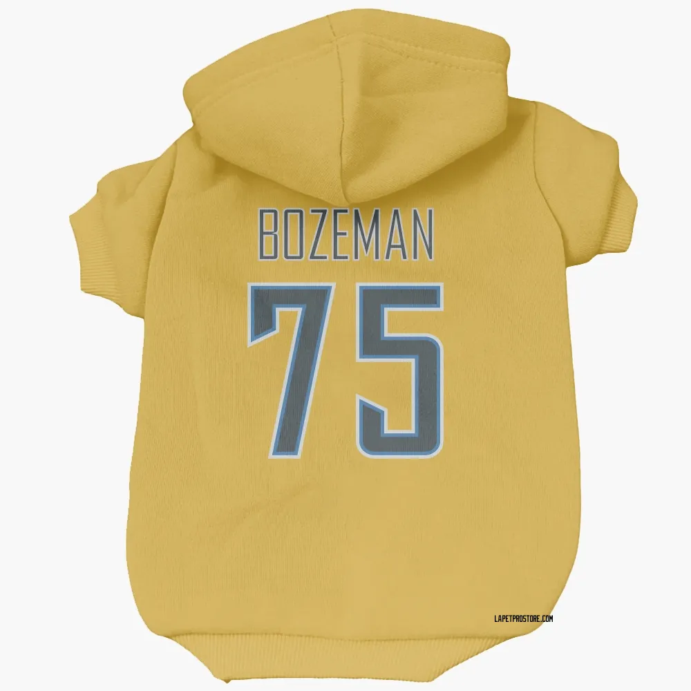 Los Angeles Chargers Bradley Bozeman Gold Pet Hoodie for Dog & Cat