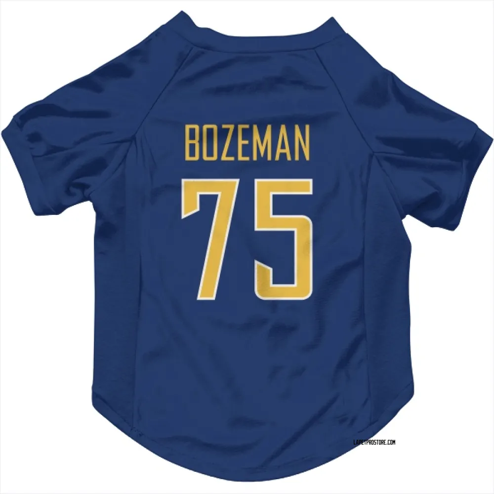 Los Angeles Chargers Bradley Bozeman Royal Gold Pet Jersey for Dog & Cat