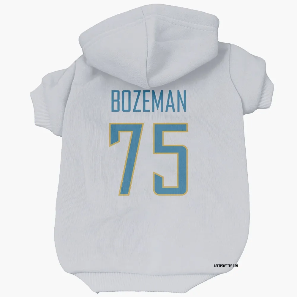 Los Angeles Chargers Bradley Bozeman White Pet Hoodie for Dog & Cat