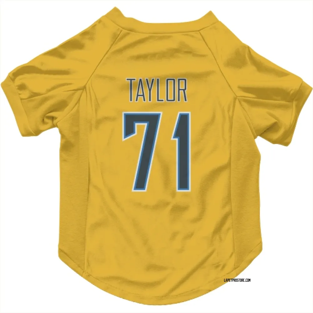 Los Angeles Chargers Branson Taylor Gold Pet Jersey for Dog & Cat