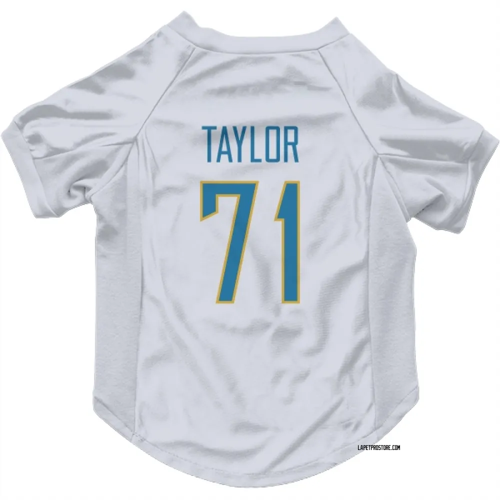 Los Angeles Chargers Branson Taylor White Pet Jersey for Dog & Cat