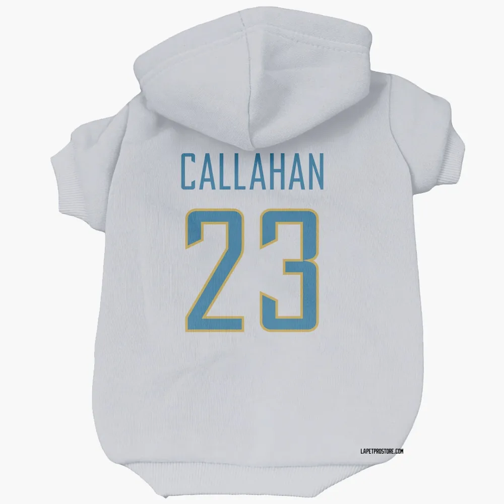 Los Angeles Chargers Bryce Callahan White Pet Hoodie for Dog & Cat