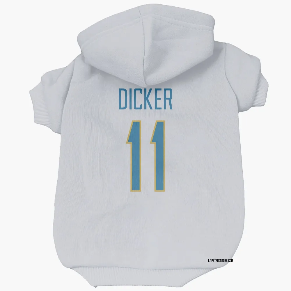 Los Angeles Chargers Cameron Dicker White Pet Hoodie for Dog & Cat