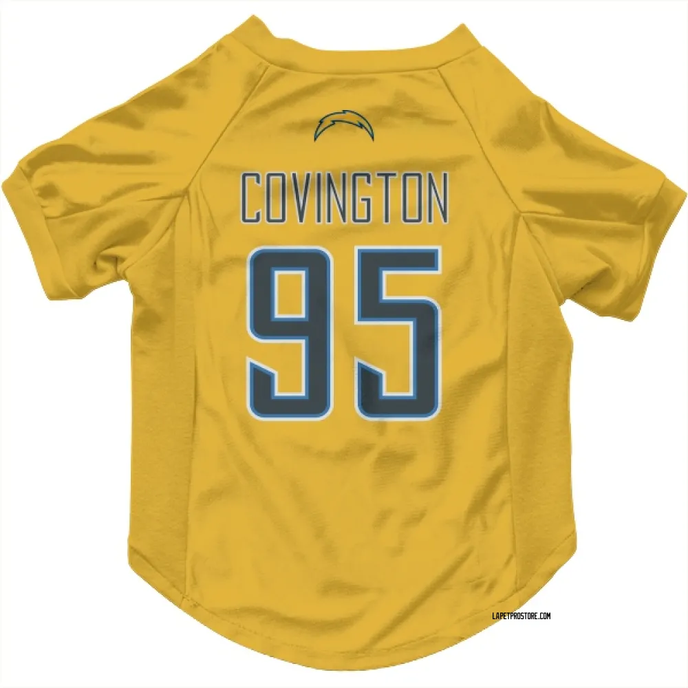 Los Angeles Chargers Christian Covington Gold Pet Jersey for Dog & Cat - Los Angeles Store
