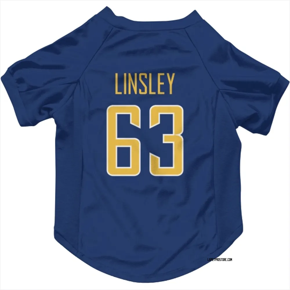 Los Angeles Chargers Corey Linsley Royal Gold Pet Jersey for Dog & Cat