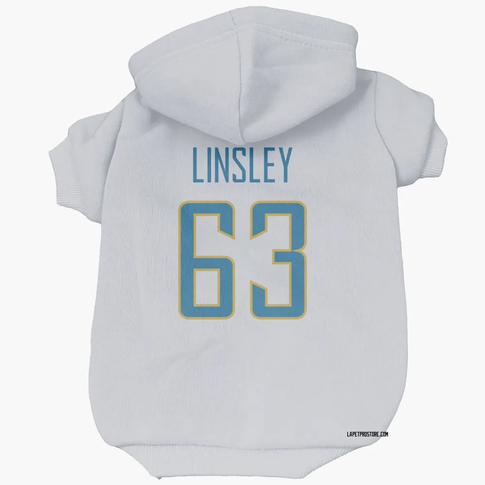 Los Angeles Chargers Corey Linsley White Pet Hoodie for Dog & Cat