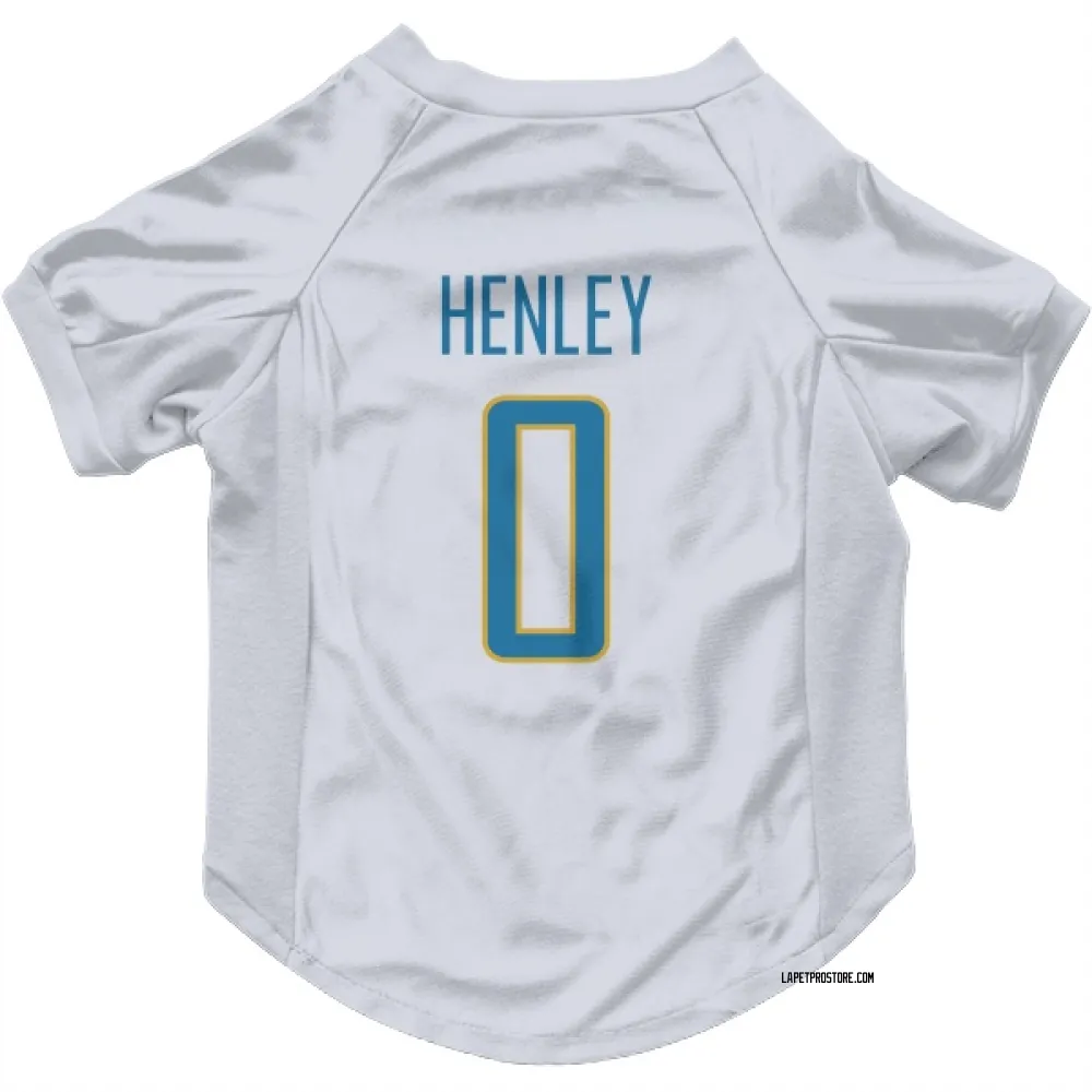 Los Angeles Chargers Daiyan Henley White Pet Jersey for Dog & Cat
