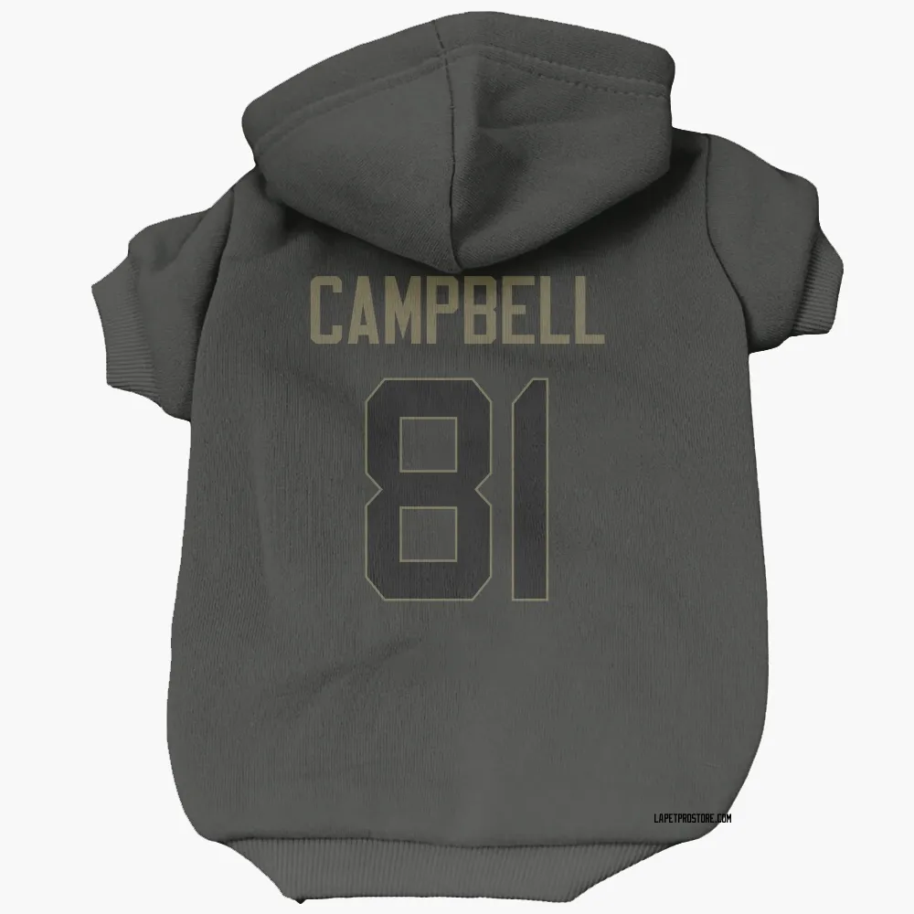 Los Angeles Chargers Dalevon Campbell Black Service Pet Hoodie for Dog & Cat