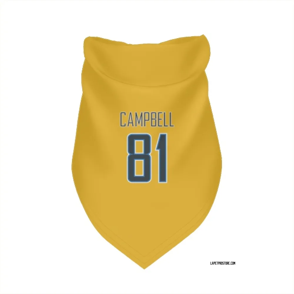 Los Angeles Chargers Dalevon Campbell Gold Pet Bandana for Dog & Cat