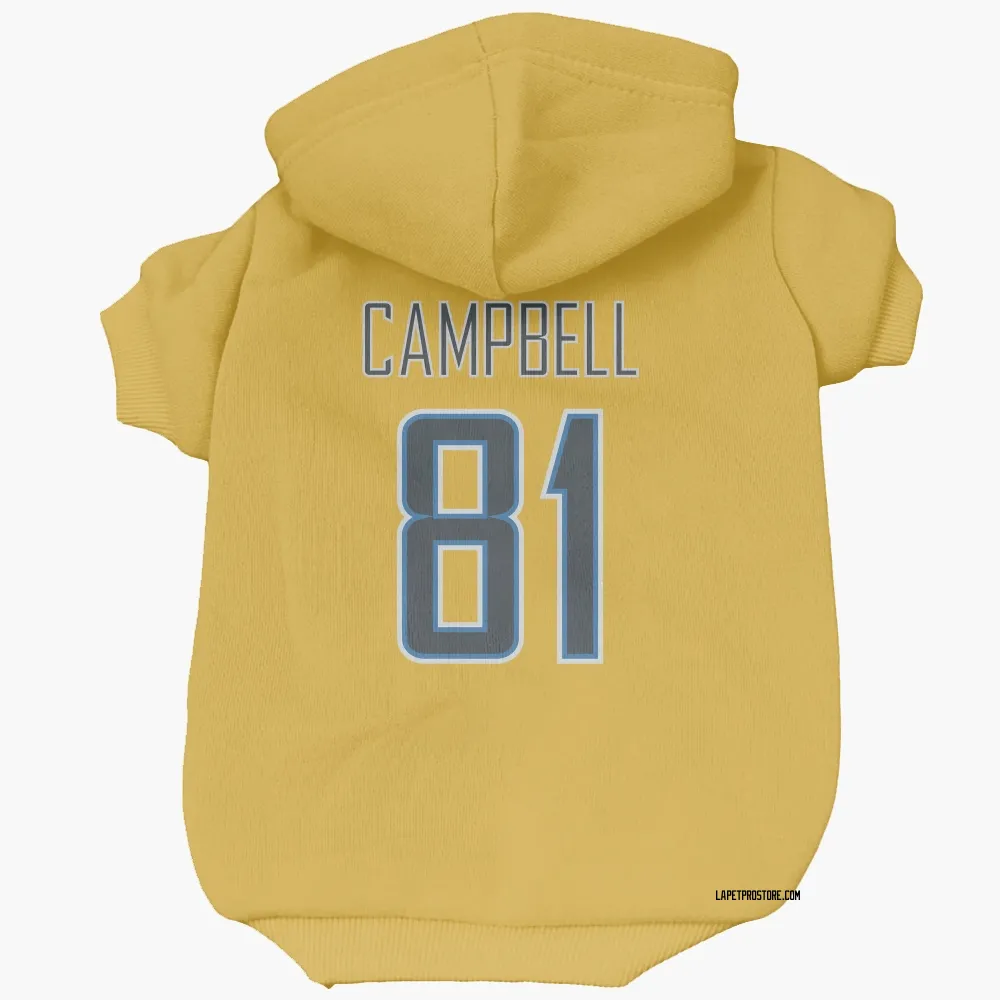 Los Angeles Chargers Dalevon Campbell Gold Pet Hoodie for Dog & Cat