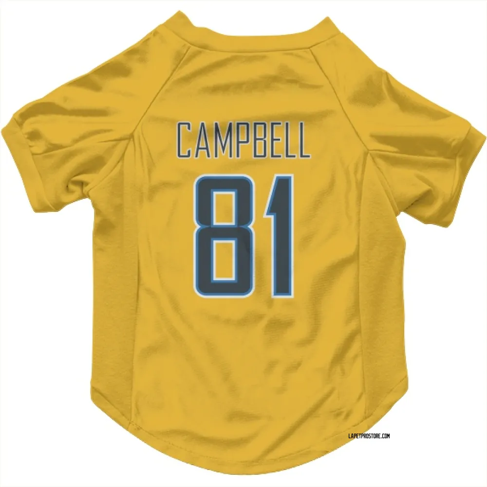 Los Angeles Chargers Dalevon Campbell Gold Pet Jersey for Dog & Cat