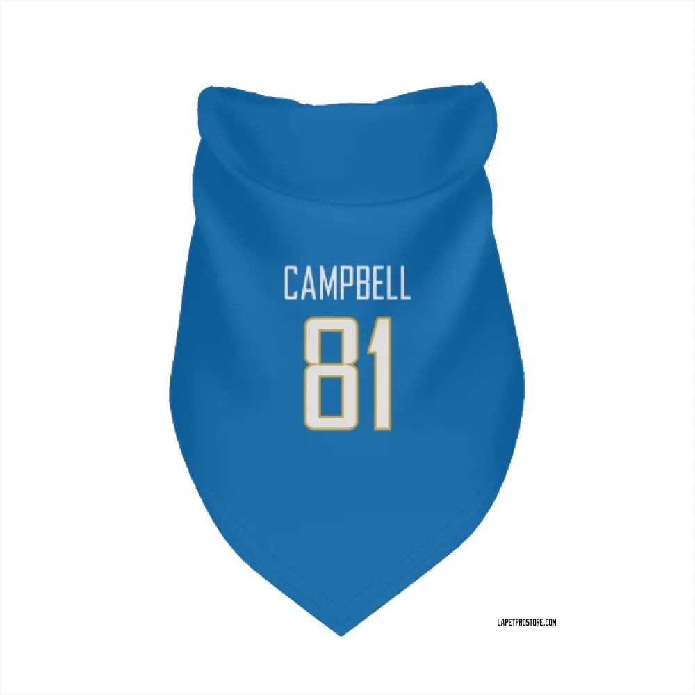 Los Angeles Chargers Dalevon Campbell Powder Blue Pet Bandana for Dog & Cat