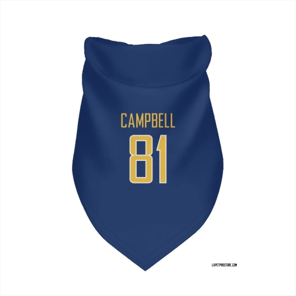 Los Angeles Chargers Dalevon Campbell Royal Gold Pet Bandana for Dog & Cat