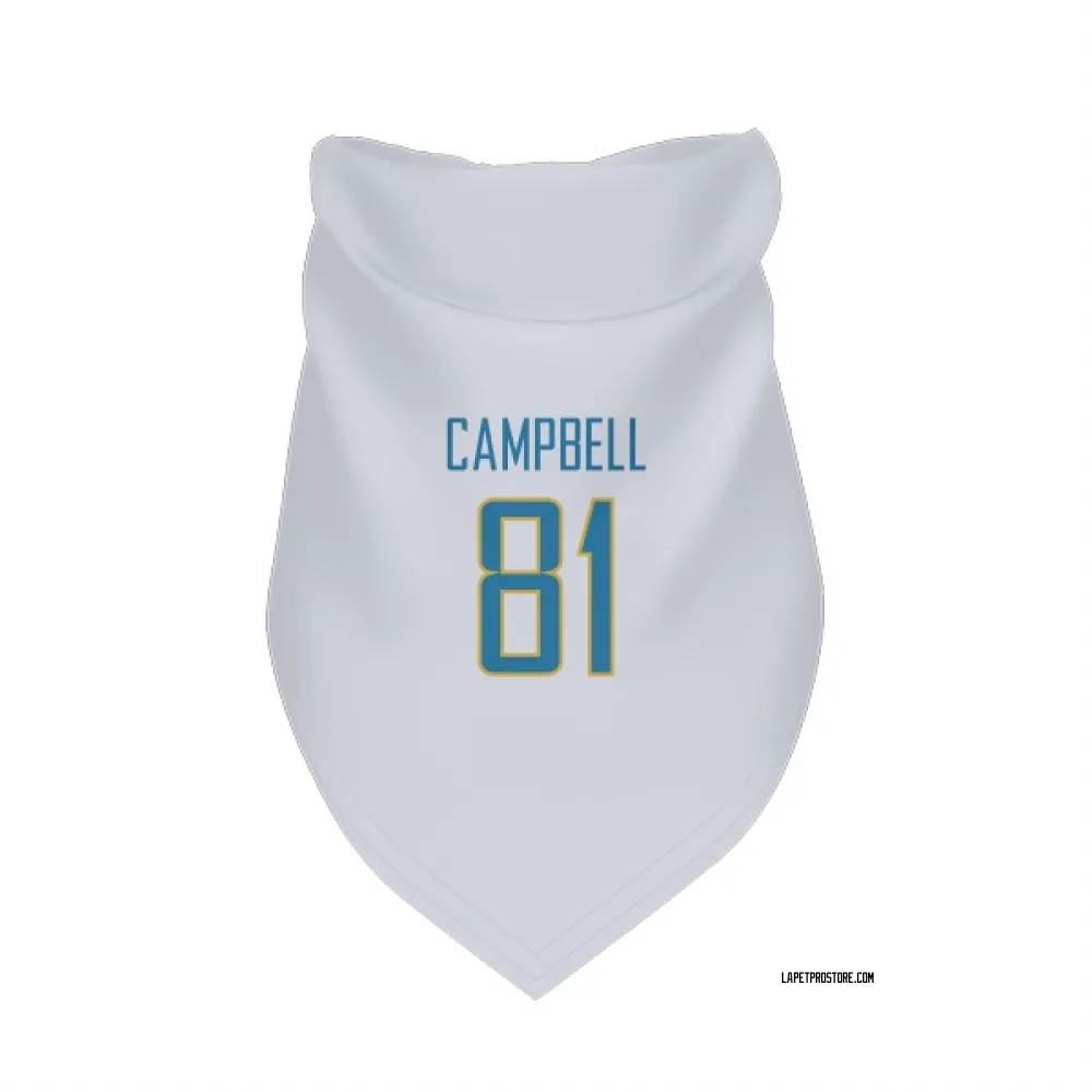 Los Angeles Chargers Dalevon Campbell White Pet Bandana for Dog & Cat