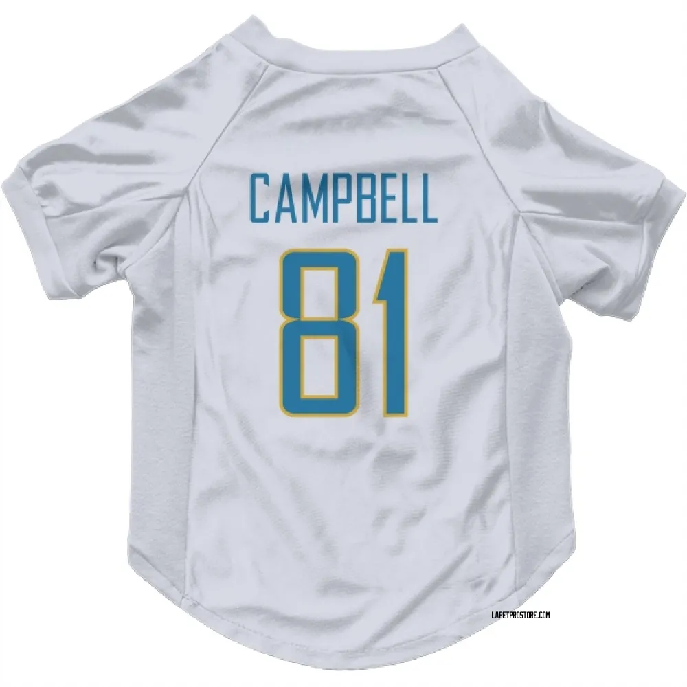 Los Angeles Chargers Dalevon Campbell White Pet Jersey for Dog & Cat