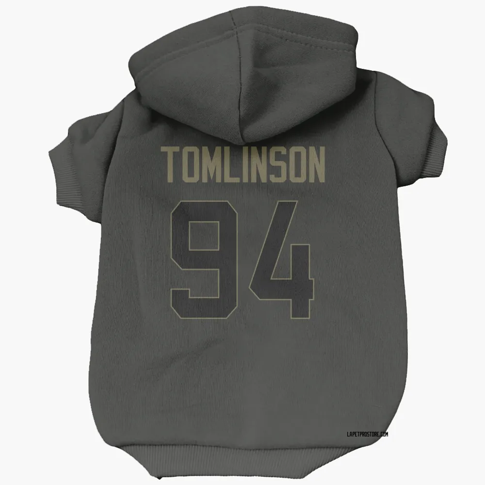 Los Angeles Chargers Dalvin Tomlinson Black Service Pet Hoodie for Dog & Cat