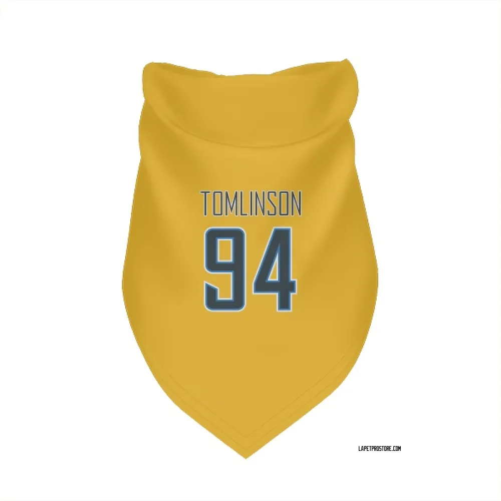 Los Angeles Chargers Dalvin Tomlinson Gold Pet Bandana for Dog & Cat