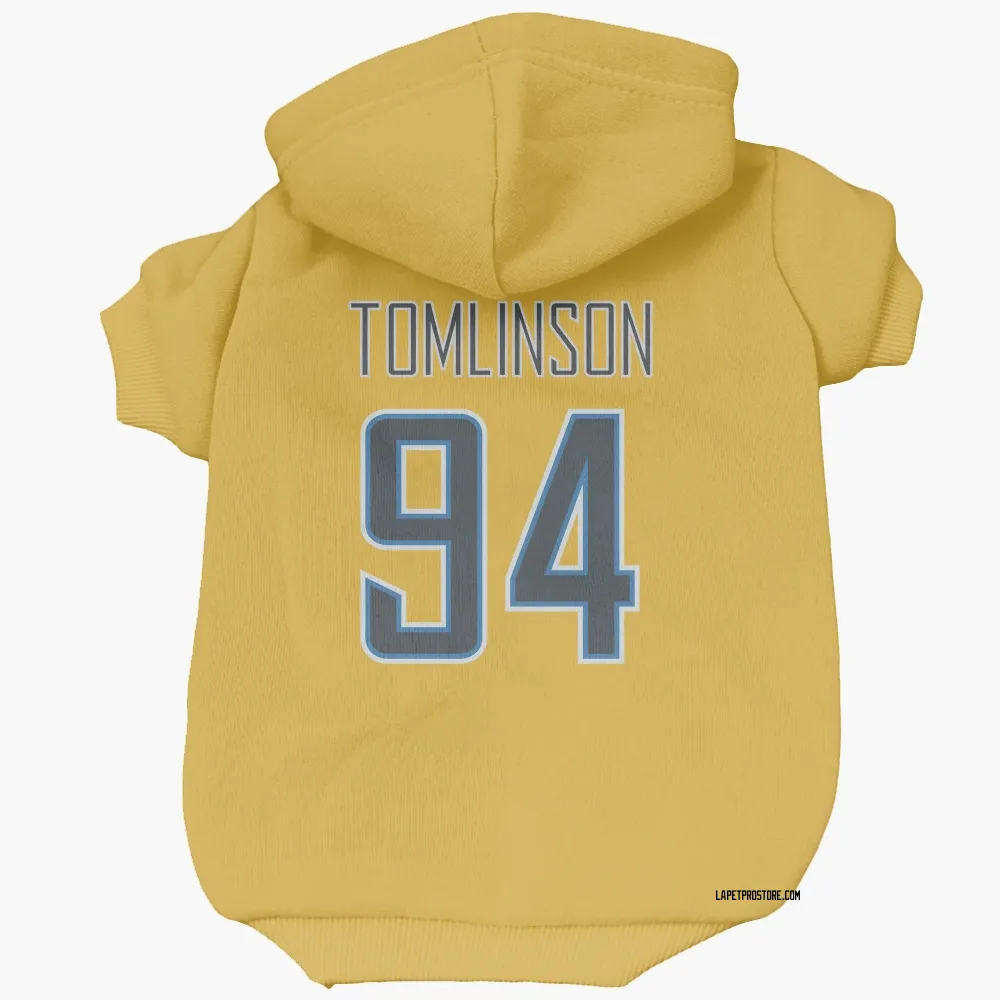 Los Angeles Chargers Dalvin Tomlinson Gold Pet Hoodie for Dog & Cat