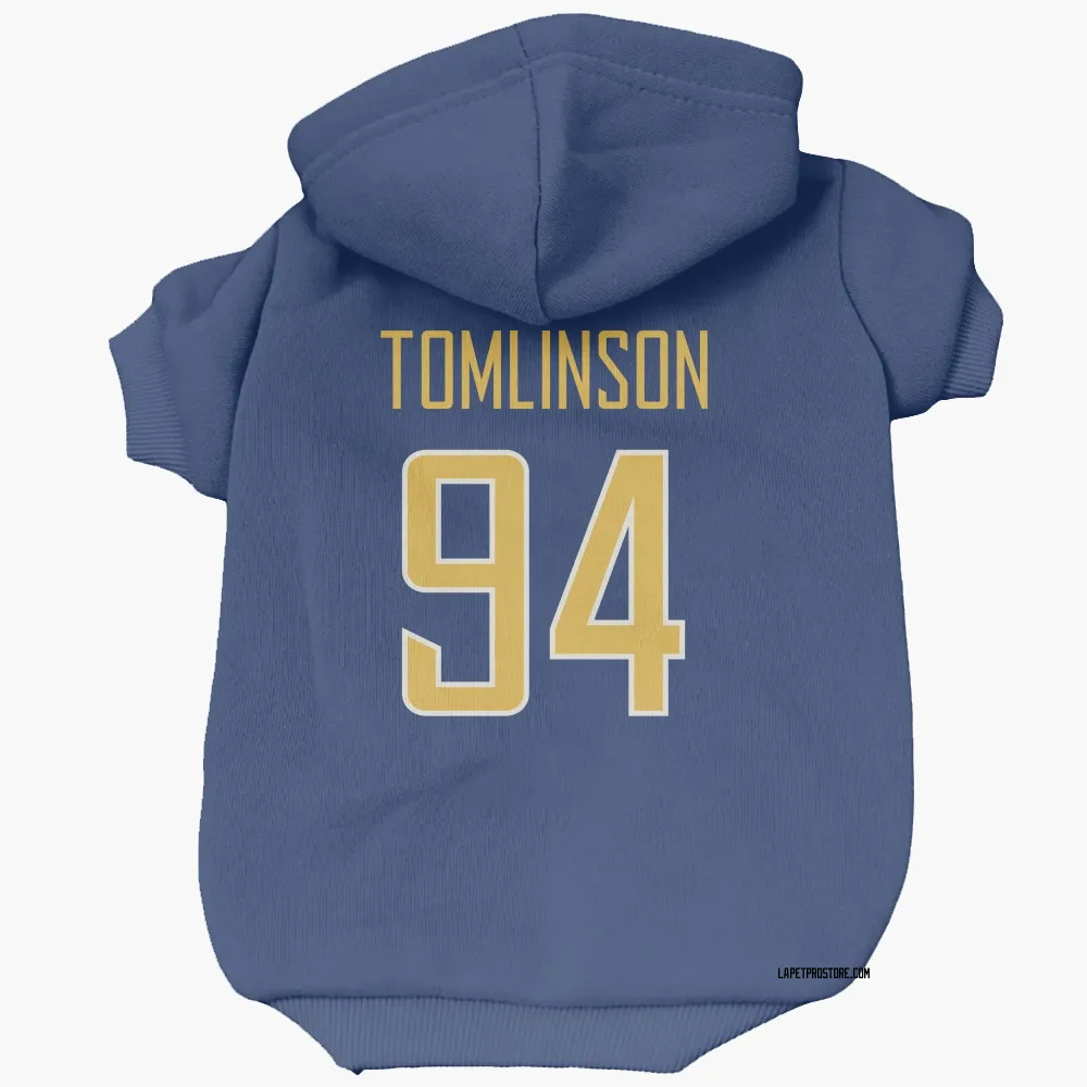 Los Angeles Chargers Dalvin Tomlinson Royal Gold Pet Hoodie for Dog & Cat