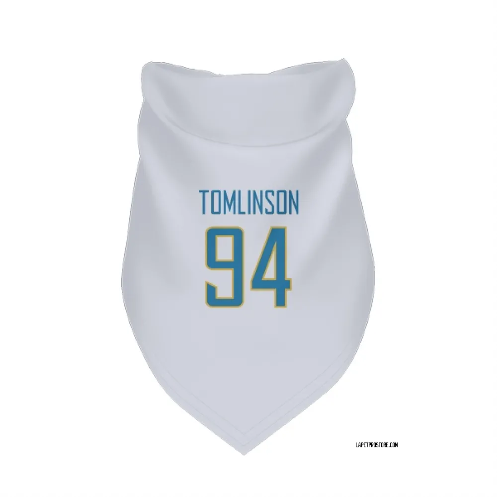Los Angeles Chargers Dalvin Tomlinson White Pet Bandana for Dog & Cat