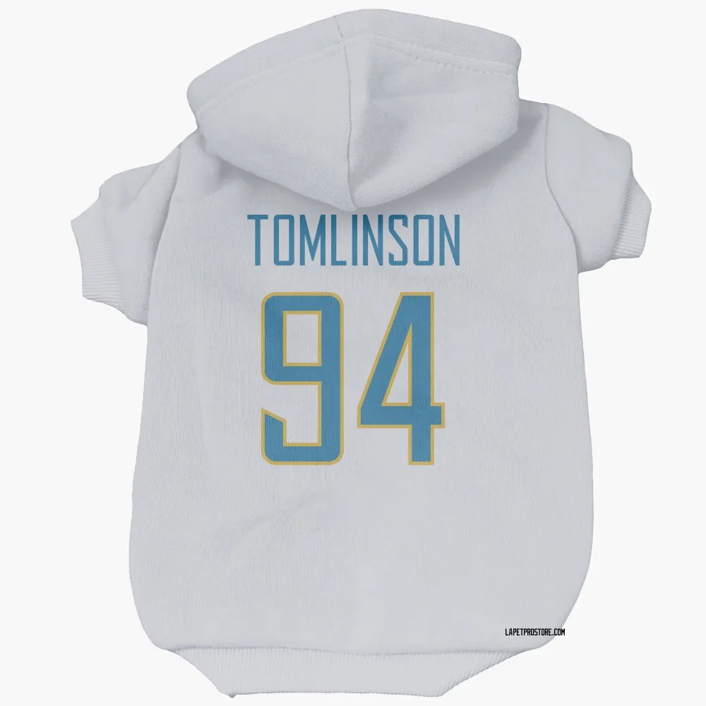 Los Angeles Chargers Dalvin Tomlinson White Pet Hoodie for Dog & Cat