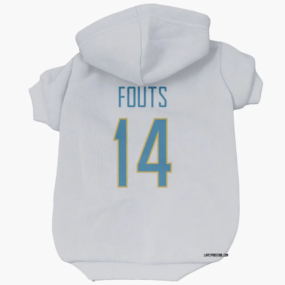 Los Angeles Chargers Dan Fouts White Pet Hoodie for Dog & Cat