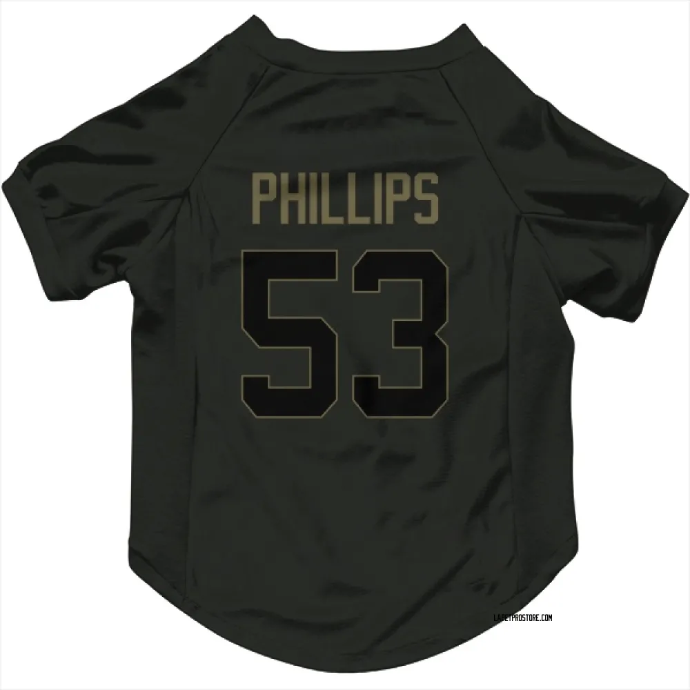 Los Angeles Chargers Del'Shawn Phillips Black Service Pet Jersey for Dog & Cat