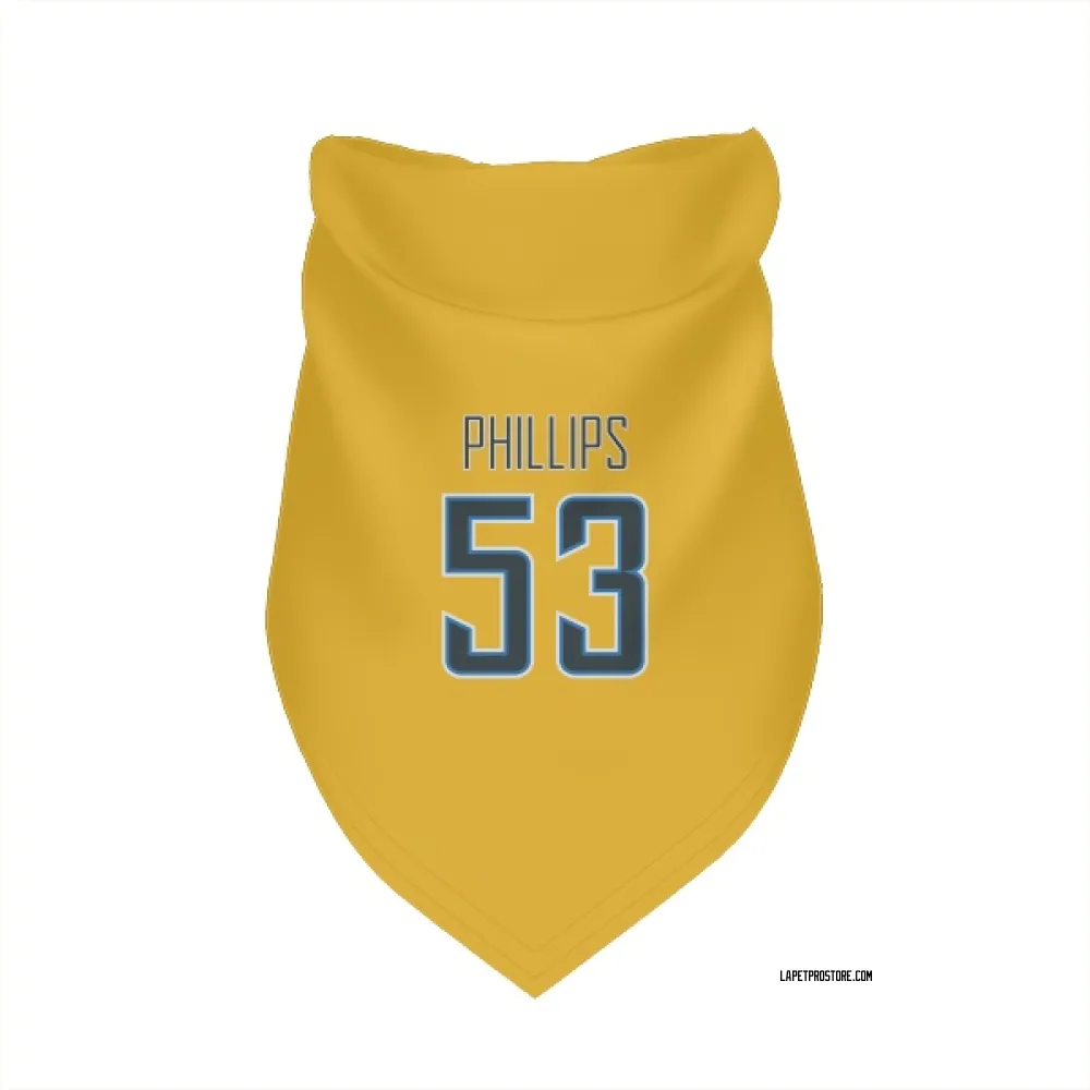 Los Angeles Chargers Del'Shawn Phillips Gold Pet Bandana for Dog & Cat
