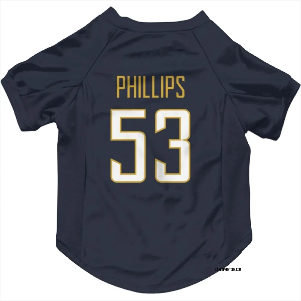 Los Angeles Chargers Del'Shawn Phillips Navy Pet Jersey for Dog & Cat