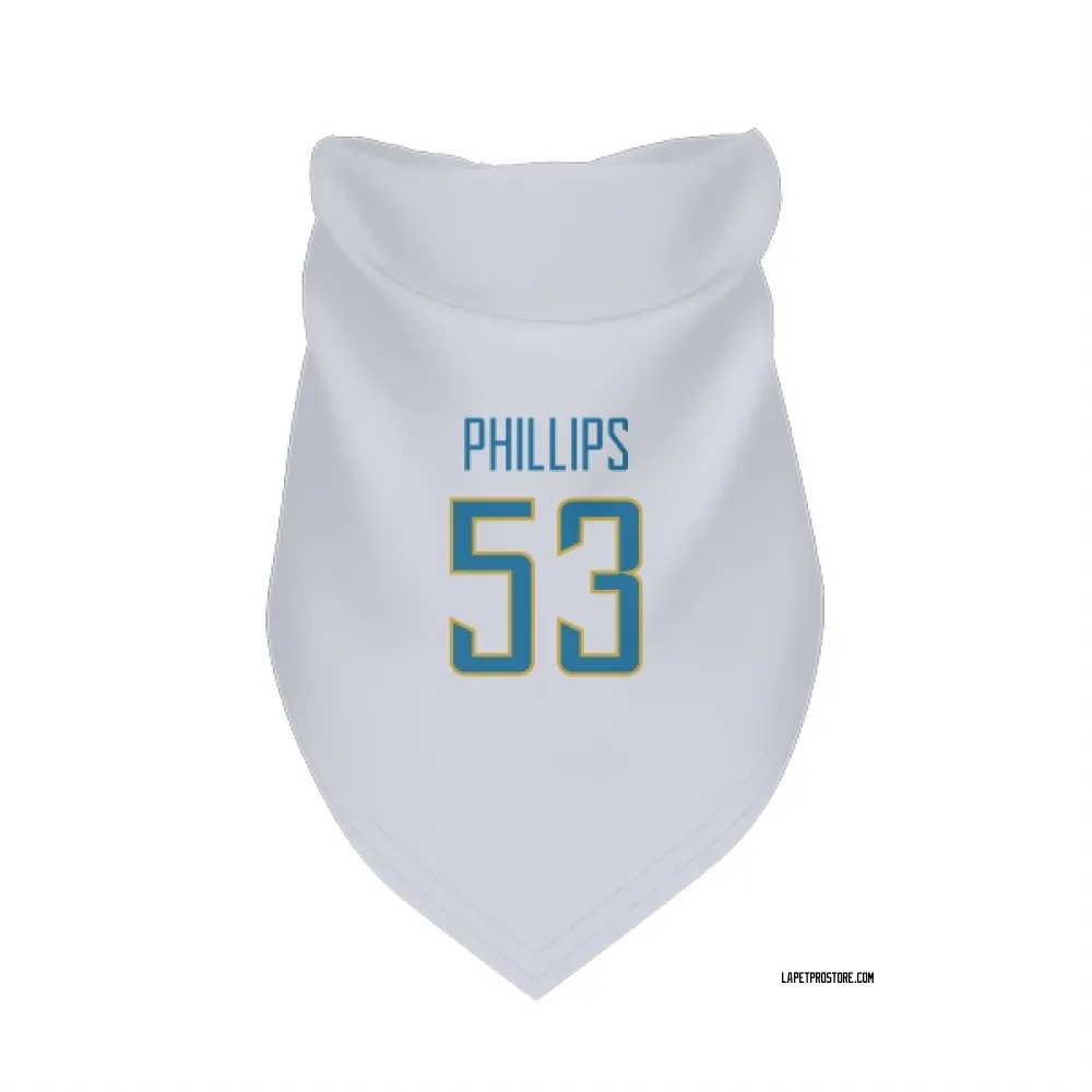 Los Angeles Chargers Del'Shawn Phillips White Pet Bandana for Dog & Cat