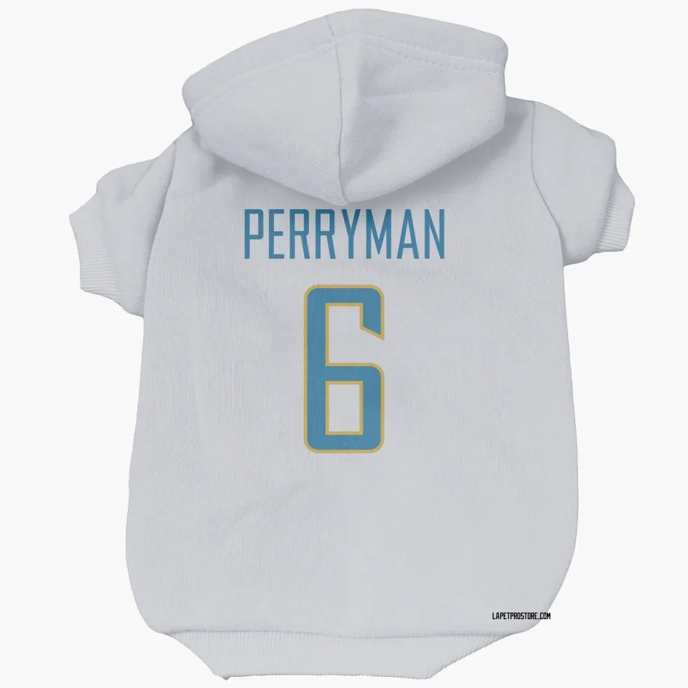Los Angeles Chargers Denzel Perryman White Pet Hoodie for Dog & Cat