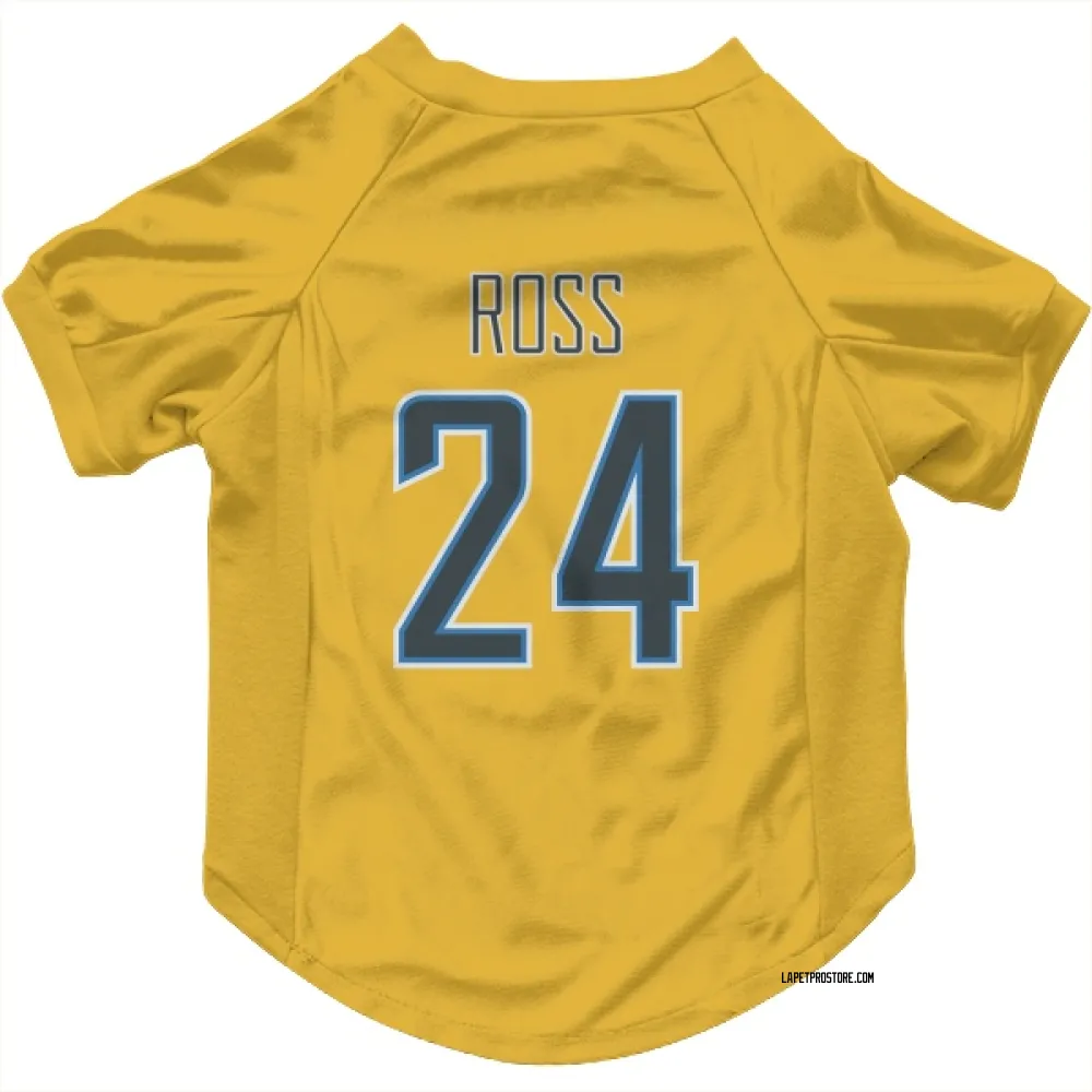 Los Angeles Chargers Devonte Ross Gold Pet Jersey for Dog & Cat