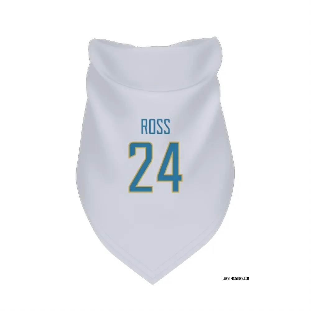 Los Angeles Chargers Devonte Ross White Pet Bandana for Dog & Cat