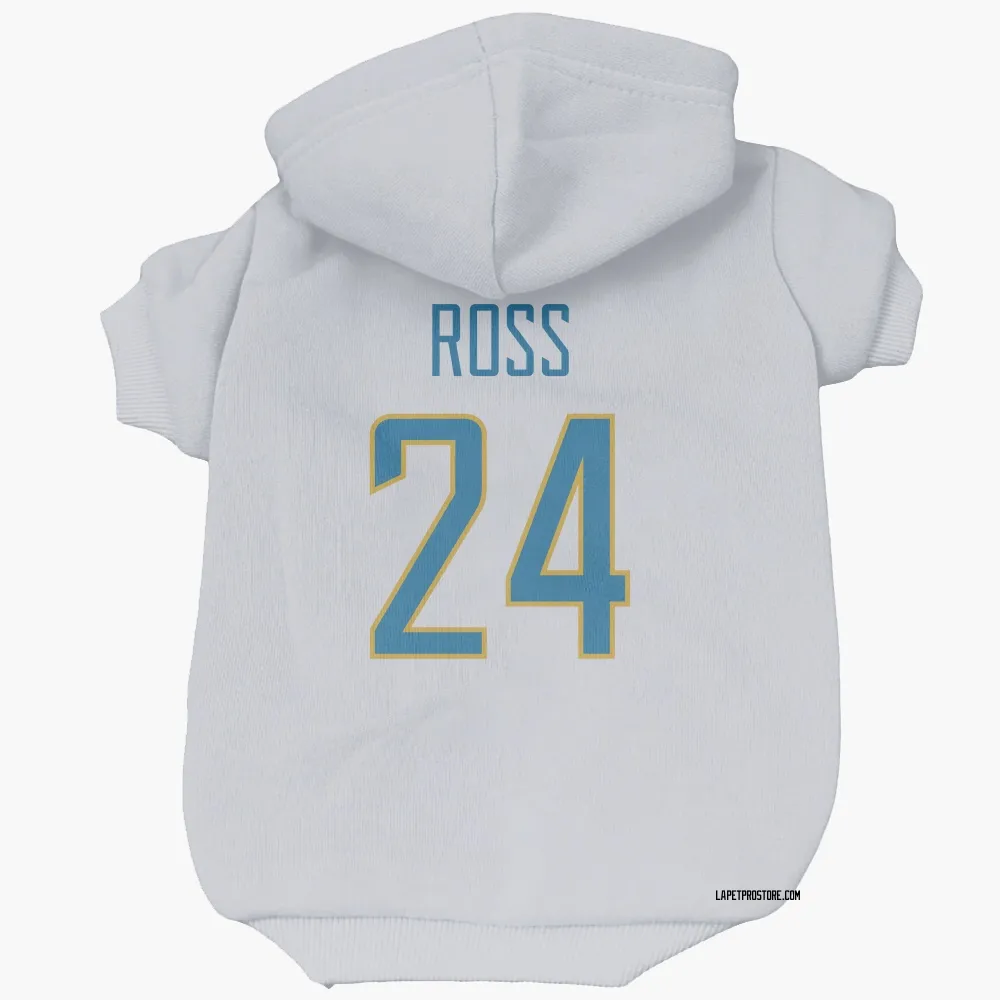 Los Angeles Chargers Devonte Ross White Pet Hoodie for Dog & Cat