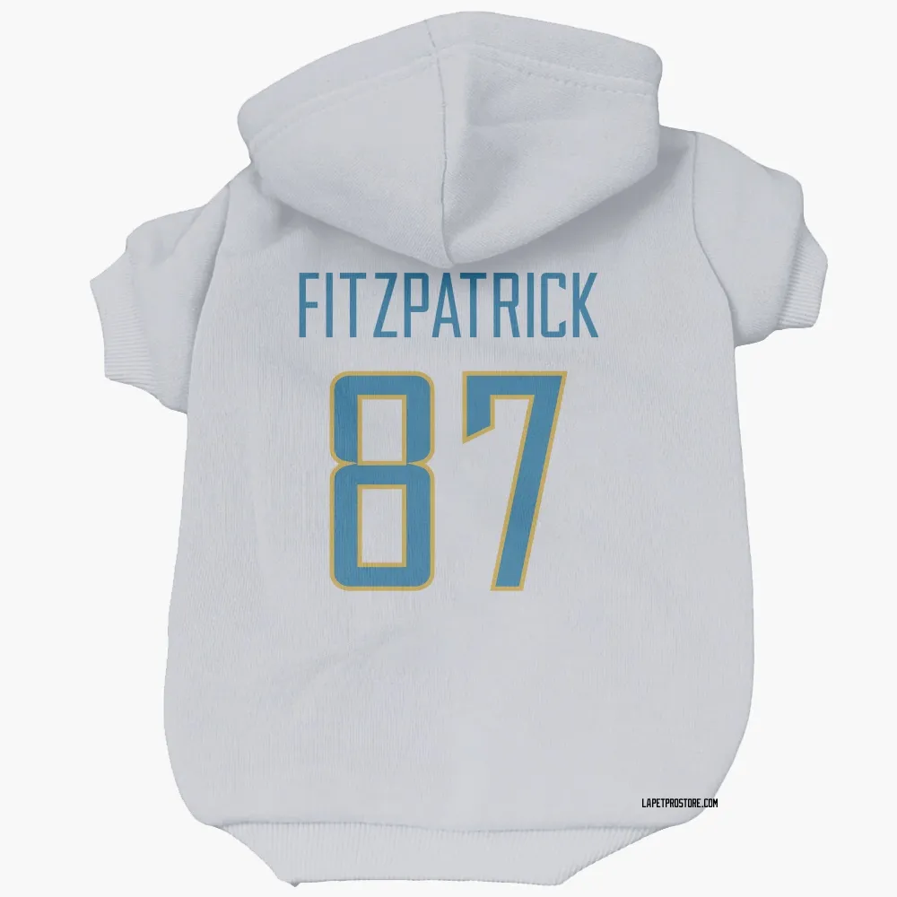 Los Angeles Chargers Dez Fitzpatrick White Pet Hoodie for Dog & Cat