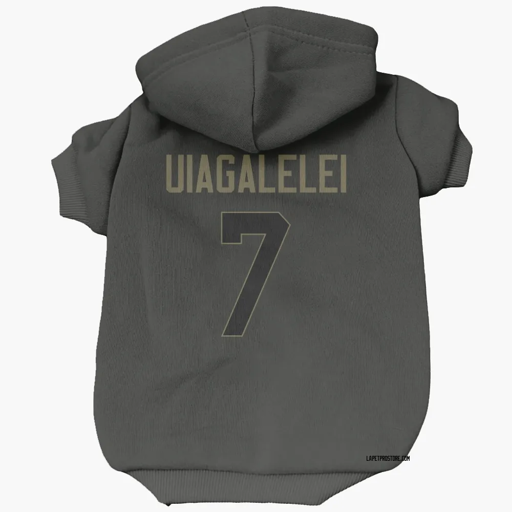 Los Angeles Chargers DJ Uiagalelei Black Service Pet Hoodie for Dog & Cat