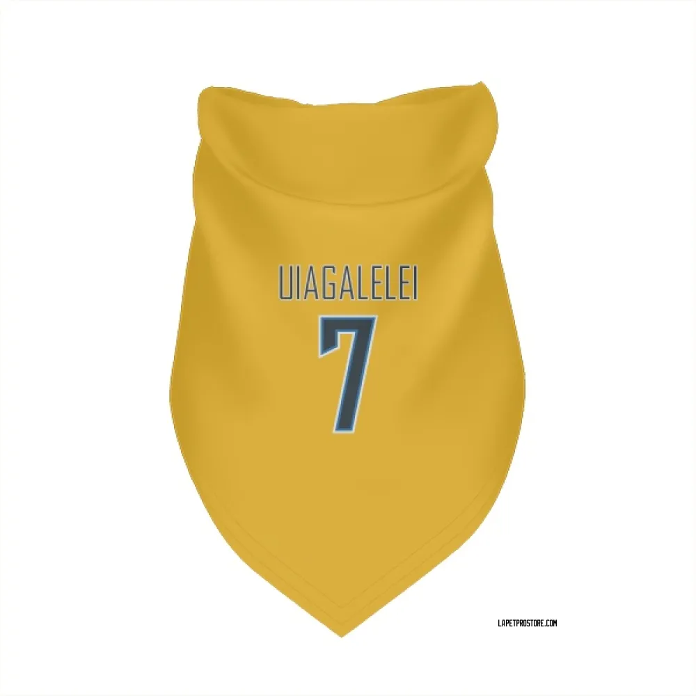 Los Angeles Chargers DJ Uiagalelei Gold Pet Bandana for Dog & Cat