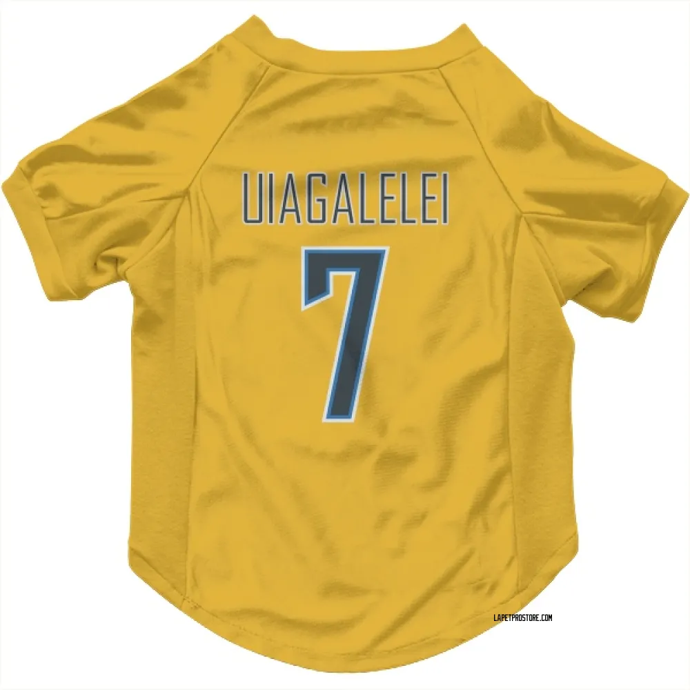 Los Angeles Chargers DJ Uiagalelei Gold Pet Jersey for Dog & Cat