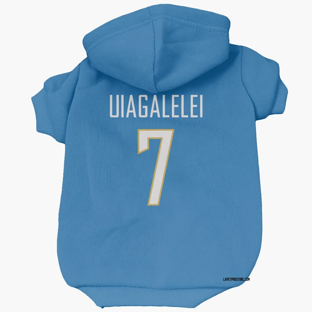 Los Angeles Chargers DJ Uiagalelei Powder Blue Pet Hoodie for Dog & Cat