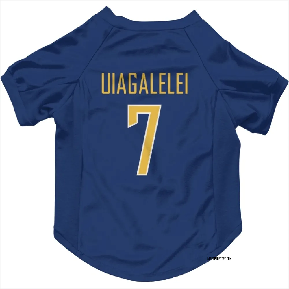 Los Angeles Chargers DJ Uiagalelei Royal Gold Pet Jersey for Dog & Cat