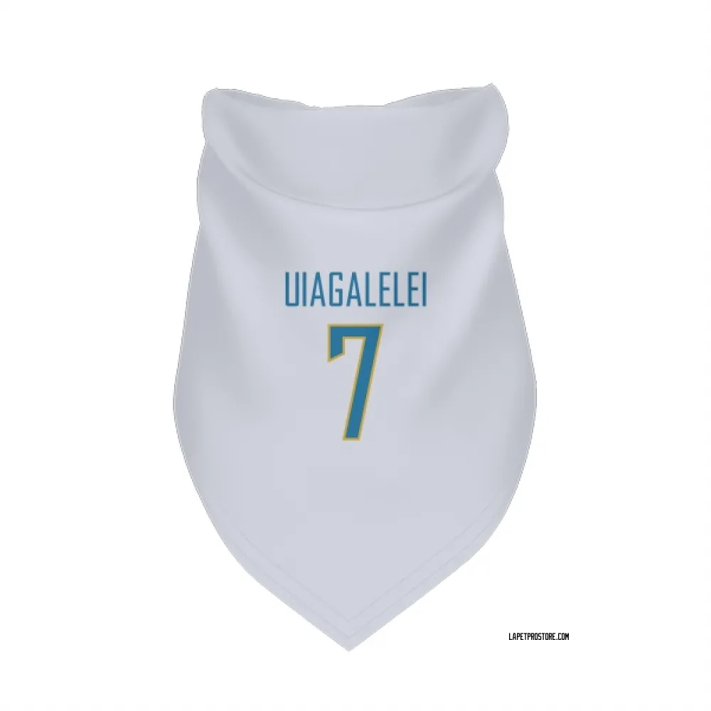 Los Angeles Chargers DJ Uiagalelei White Pet Bandana for Dog & Cat