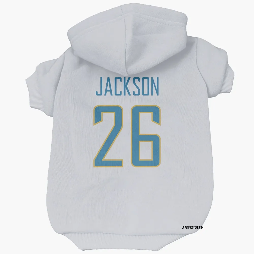 Los Angeles Chargers Donte Jackson White Pet Hoodie for Dog & Cat