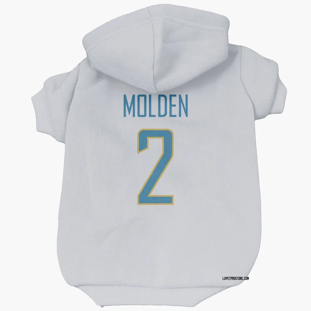 Los Angeles Chargers Elijah Molden White Pet Hoodie for Dog & Cat