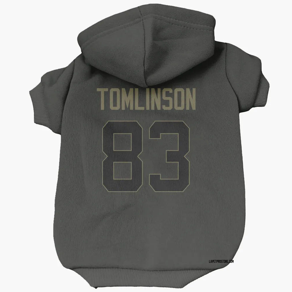 Los Angeles Chargers Eric Tomlinson Black Service Pet Hoodie for Dog & Cat